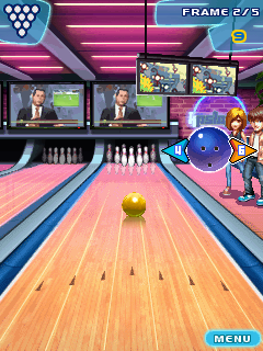Let's Go Bowling (J2ME) screenshot: Adding spin