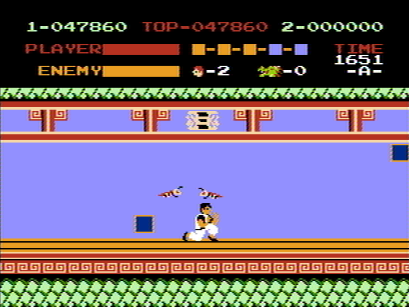Kung-Fu Master (NES) screenshot: Killer-bees.