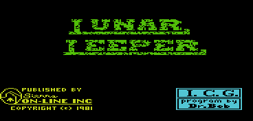 Lunar Leeper (VIC-20) screenshot: Title screen