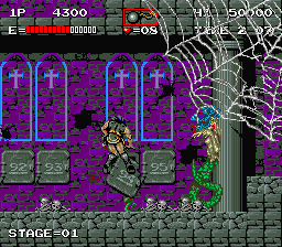 Haunted Castle (Arcade) screenshot: First boss
