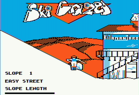 Ski Crazed (Apple II) screenshot: Completing the first slope