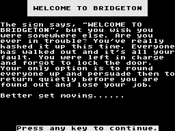 Trouble at Bridgeton (ZX Spectrum) screenshot: Oops!