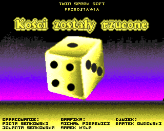 Kości zostały rzucone (Amiga) screenshot: Title screen