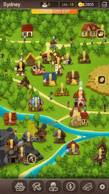 Puzzle Craft (Android) screenshot: And after some time the villages becomes a town.