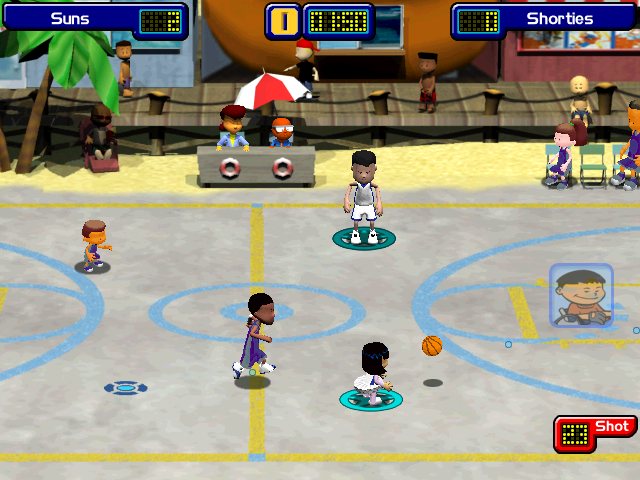 Backyard Basketball 2004 (Windows) screenshot: Passing