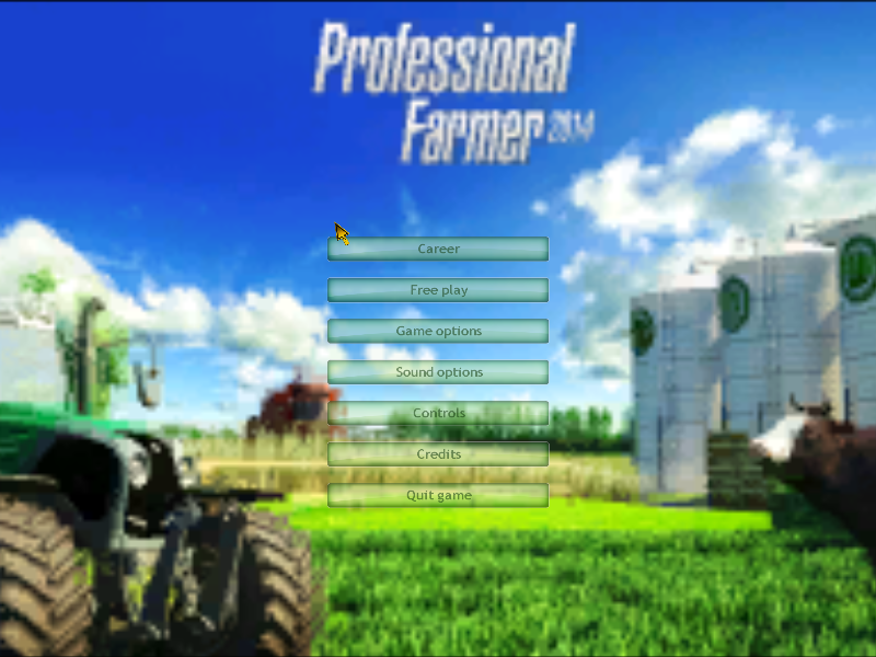 Professional Farmer 2014 (Windows) screenshot: Title screen / Main menu