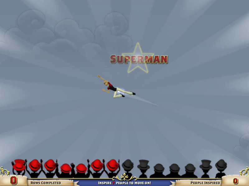 The Flying Trapeezees (Windows) screenshot: Superman move