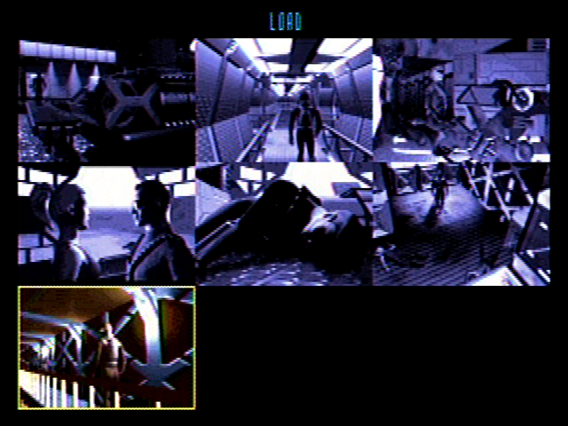 Cyberia (SEGA Saturn) screenshot: Load screen lets you pick a point from autosave