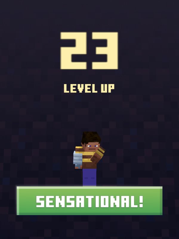 Minecraft Earth (iPad) screenshot: Level up!