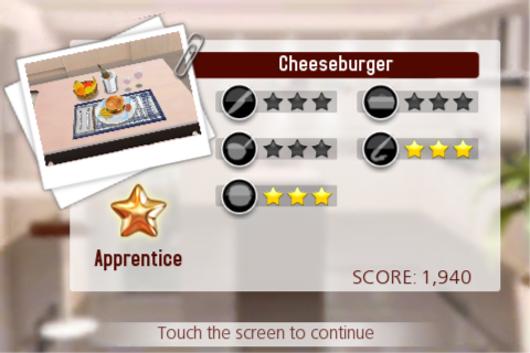 Pocket Chef (iPhone) screenshot: Overall score
