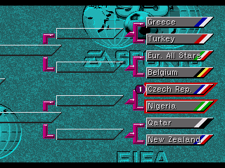 FIFA Soccer 95 (Genesis) screenshot: Playoff tree