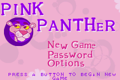 Pink Panther: Pinkadelic Pursuit (Game Boy Advance) screenshot: Main Menu
