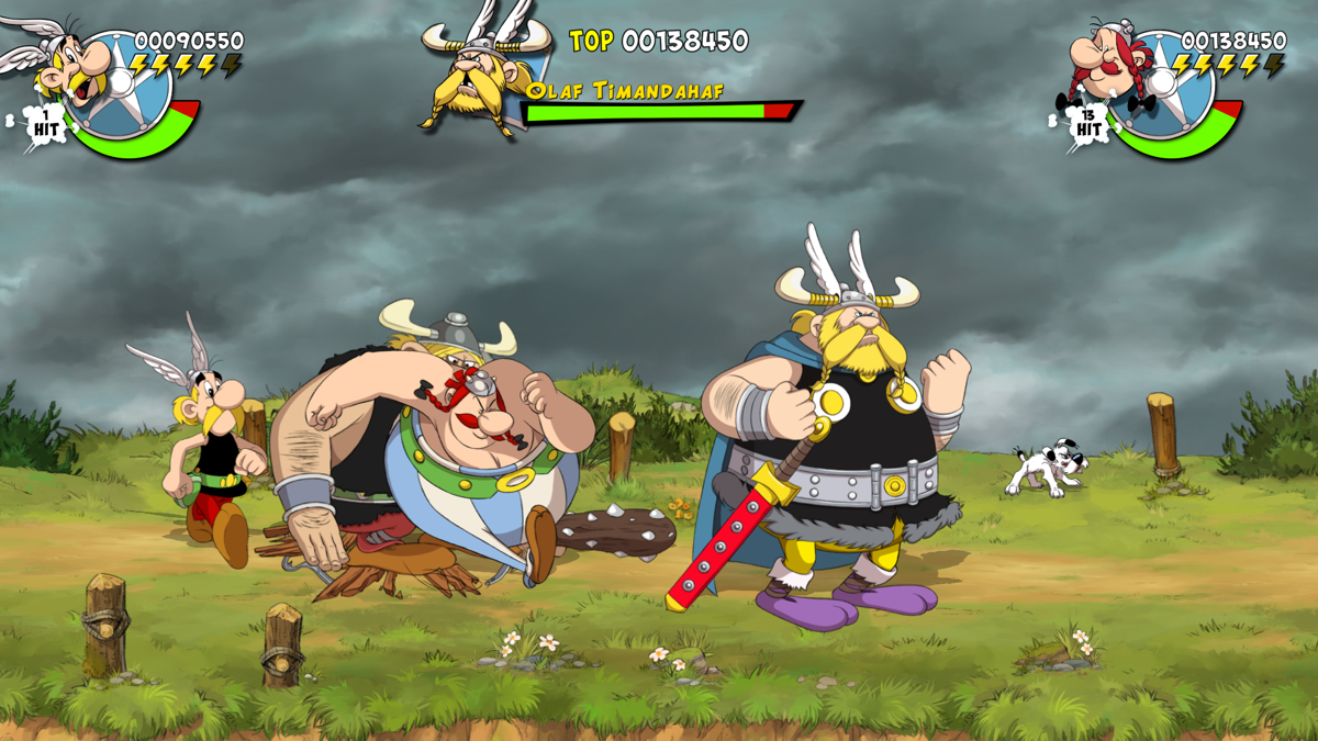 Asterix & Obelix: Slap Them All! (Windows) screenshot: Fighting Olaf Timandahaf