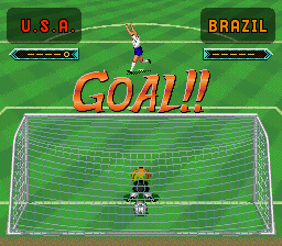 Capcom's Soccer Shootout (SNES) screenshot: Scored a goal.