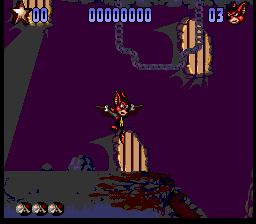 Aero the Acro-Bat 2 (SNES) screenshot: Aero is thrown into a dungeon. What to do now?