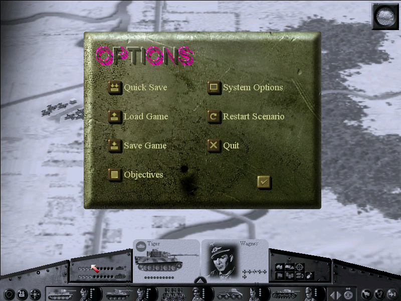 Panzer General III: Scorched Earth (Windows) screenshot: Options menu
