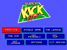 Super Kick Off (SEGA Master System) screenshot: Main Menu