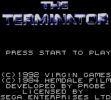 The Terminator (Game Gear) screenshot: Title screen
