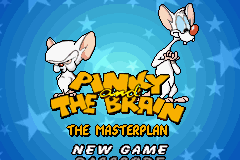 Pinky and The Brain: The Master Plan (Game Boy Advance) screenshot: Title Screen/Main Menu