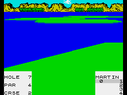 Leader Board (ZX Spectrum) screenshot: Some holes are quite precarious