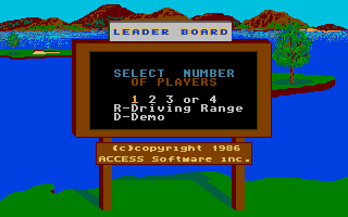 Leader Board (Atari ST) screenshot: Title screen