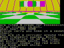 The Worm in Paradise (ZX Spectrum) screenshot: The code to get to your habihome