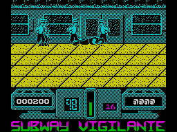 Subway Vigilante (ZX Spectrum) screenshot: I'm down in the tube station, possibly at midnight