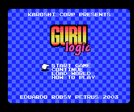 Guru Logic (MSX) screenshot: Title screen
