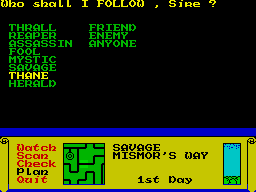 Dark Sceptre (ZX Spectrum) screenshot: Who does the order apply to?