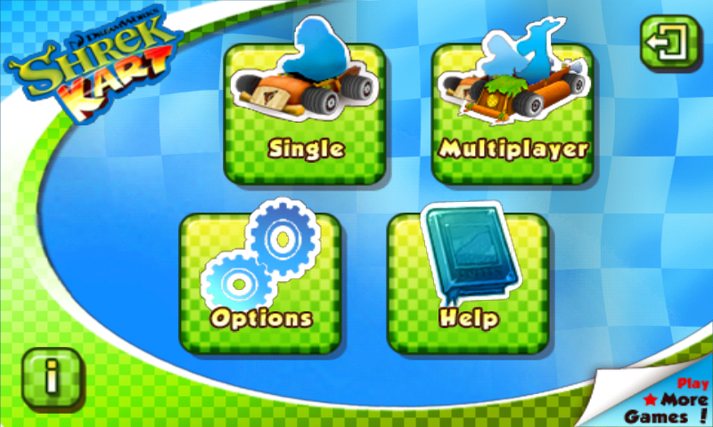 Shrek Kart (Android) screenshot: Main menu