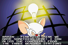 Pinky and The Brain: The Master Plan (Game Boy Advance) screenshot: Intro: Which gave Brain another brilliant plan to take over the world!