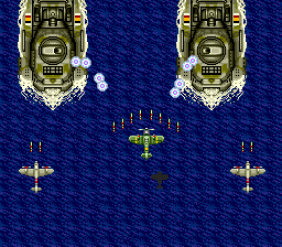Twin Hawk (TurboGrafx CD) screenshot: That's it. Killed by two maniacs with devilish fire patterns