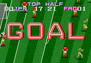 Tecmo World Cup '90 (Genesis) screenshot: Goal!Goal!Goal!