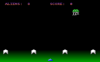 They Came From Outer Space !!! (Amiga) screenshot: Aliens approaching