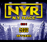 NYR: New York Race (Game Boy Color) screenshot: Main menu.