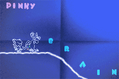 Pinky and The Brain: The Master Plan (Game Boy Advance) screenshot: Collect letters in each level spelling out "PINKY" and "BRAIN" to play the picture-jumble game