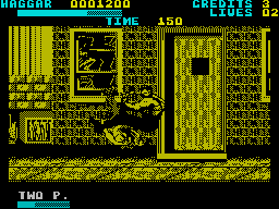 Final Fight (ZX Spectrum) screenshot: Hagger's piledriver will kill any of the weaker enemies in one go