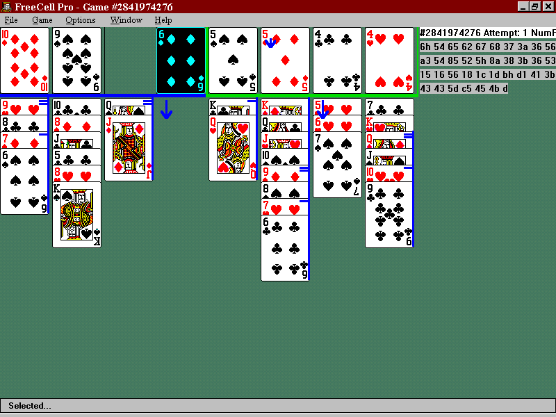 Screenshot of FreeCell Pro (Windows, 1999) - MobyGames