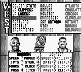NBA Jam Tournament Edition (Game Boy) screenshot: Pair selection