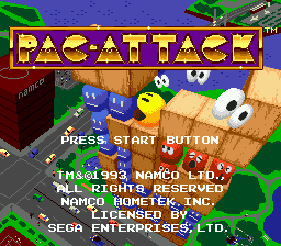 Pac-Attack (Genesis) screenshot: Title screen.