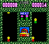 Dr. Robotnik's Mean Bean Machine (Game Gear) screenshot: Scenario mode. Score more points than your computer opponent