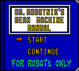 Dr. Robotnik's Mean Bean Machine (Game Gear) screenshot: Puzzle mode
