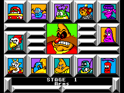 Dr. Robotnik's Mean Bean Machine (SEGA Master System) screenshot: Arms is the first opponent in scenario mode