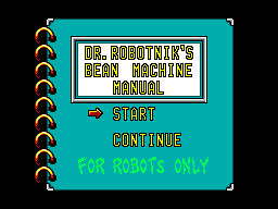 Dr. Robotnik's Mean Bean Machine (SEGA Master System) screenshot: Puzzle mode starting screen