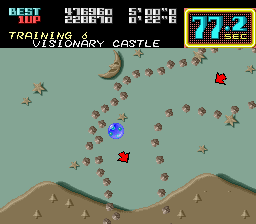 On the Ball (SNES) screenshot: Training 6 - Visionary Castle.
