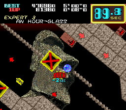 On the Ball (SNES) screenshot: Moai "says" OUCH.