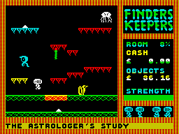 Finders Keepers (ZX Spectrum) screenshot: Some precise jumps here
