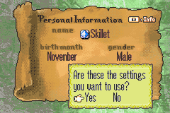 Fire Emblem (Game Boy Advance) screenshot: The game allows some customization options for your character