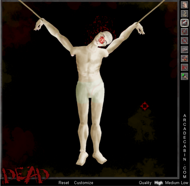 The Torture Game 2 (Browser) screenshot: Target practice with the pistol