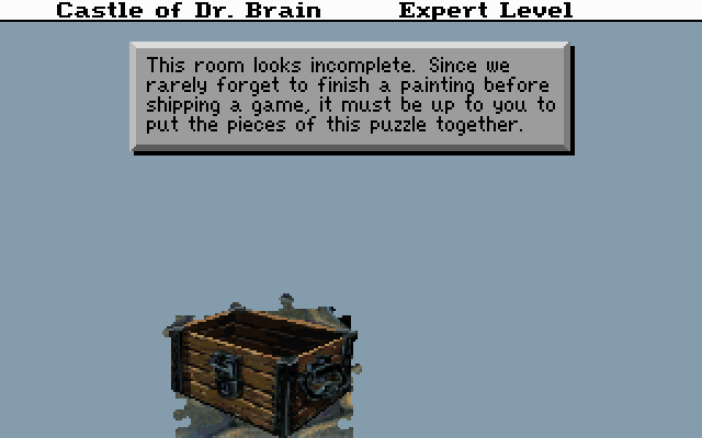 Castle of Dr. Brain (DOS) screenshot: The puzzle room is, in effect, a jigsaw puzzle.